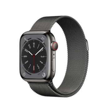 Apple Watch Series 8 Graphite Stainless Steel Case with Graphite Milanese Loop