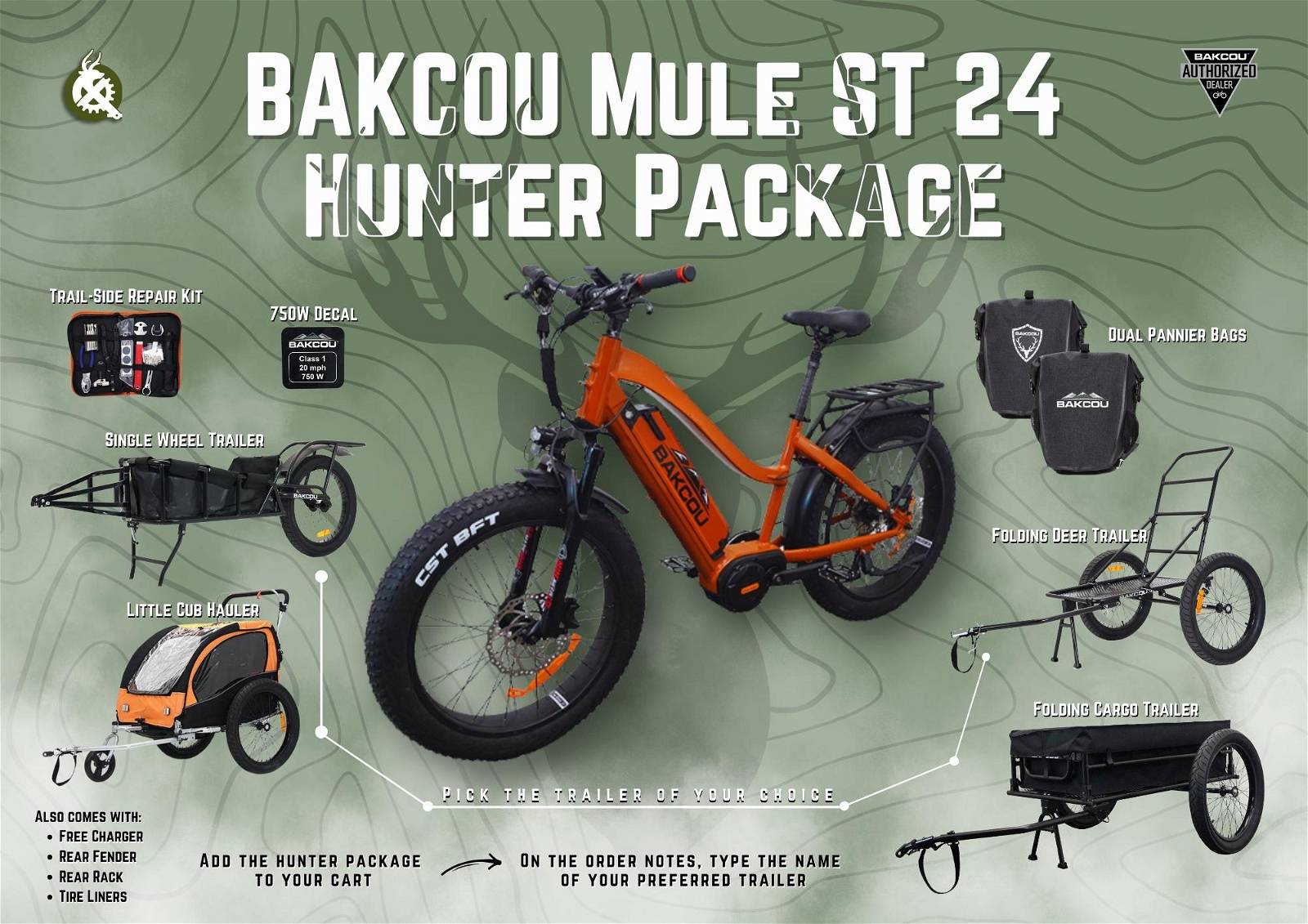 BAKCOU Mule Step Through 24" Hunter Package