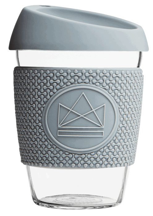 Neon Kactus Coffee Cup Glass Coffee Cups - 12oz Grey Coffee Cup