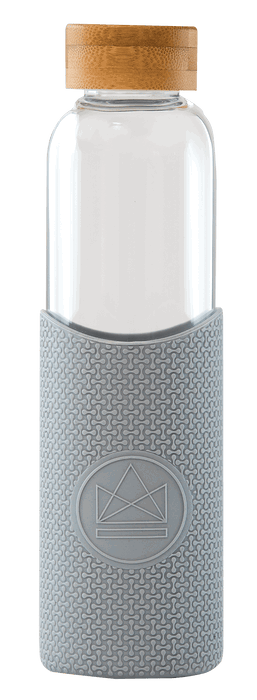Neon Kactus Coffee Cup Glass Water Bottle - Grey - 16oz Water Bottle