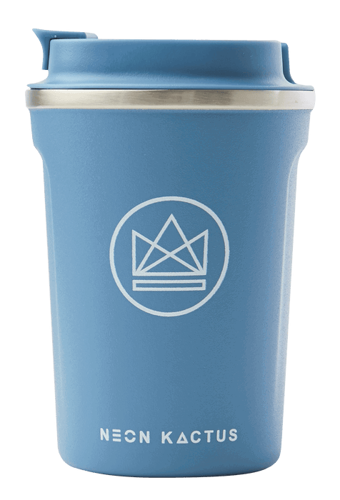 Neon Kactus Coffee Cup Stainless Steel Coffee Cups - Pastel Blue - 12oz Travel Mug