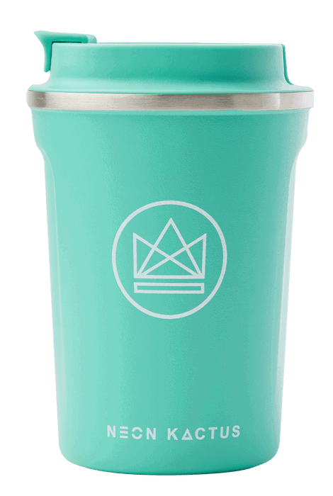 Neon Kactus Coffee Cup Stainless Steel Coffee Cups - Turquoise - 12oz Travel Mug