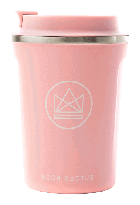 Neon Kactus Coffee Cup Stainless Steel Coffee Cups - Pink - 12oz Travel Mug