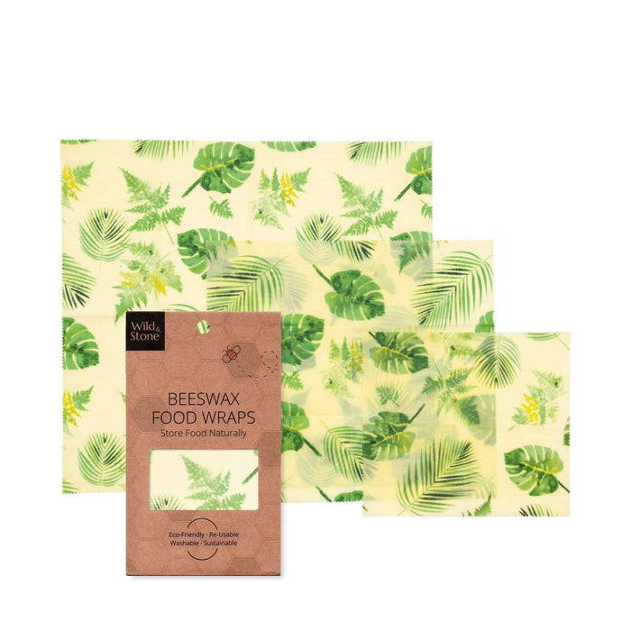 Wild & Stone Food Wraps Beeswax Food Wraps - Botanical Pattern laid out