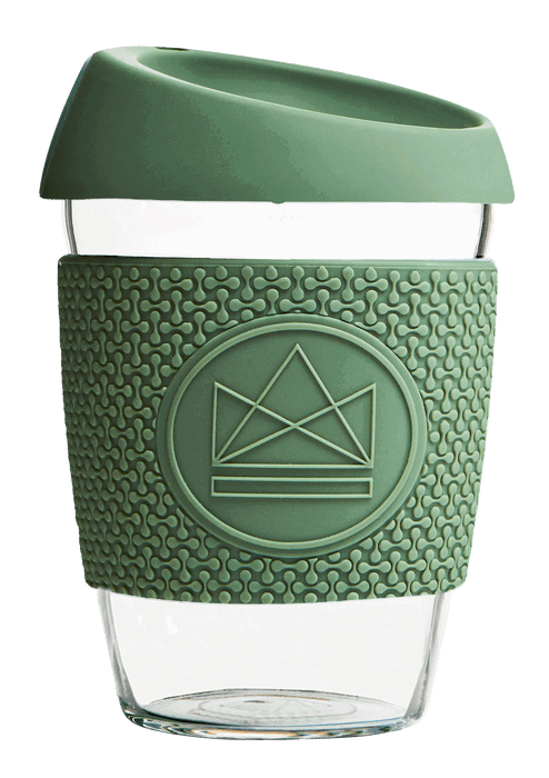 Neon Kactus Coffee Cup Glass Coffee Cups - 12oz Olive Green Coffee Cup