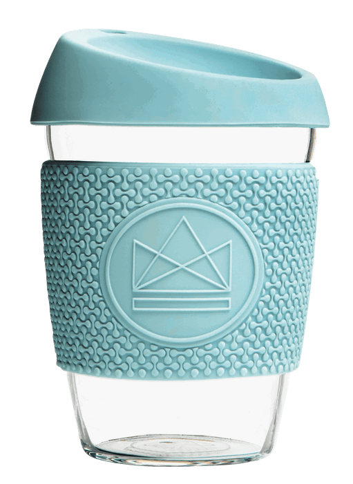 Neon Kactus Coffee Cup Glass Coffee Cups - 12oz Pale Blue Coffee Cup