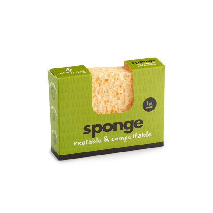 Eco Living Sponge Single Wavy Sponge Plastic Free Biodegradable Sponge 5060636881331 EL-S-WAV-1 front view
