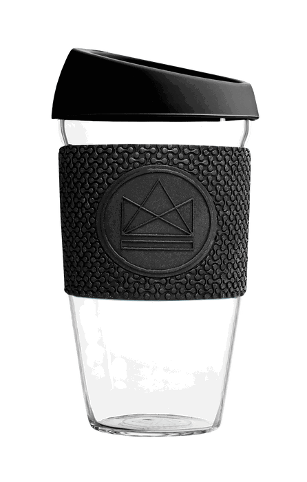Neon Kactus Coffee Cup Glass Coffee Cups - Black 16oz Coffee Cup
